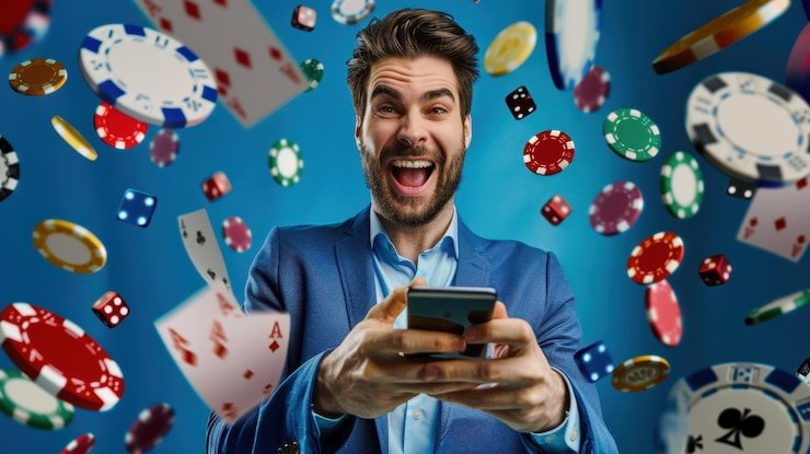 Pengguna memeriksa ketentuan promosi kasino